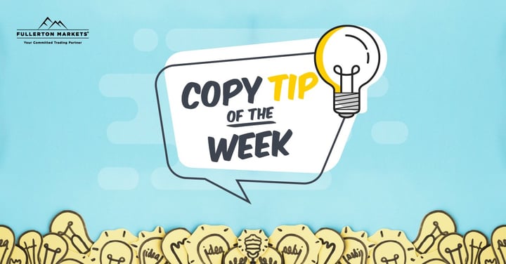 Copy Tip of The Week - Top Pick of the Week 