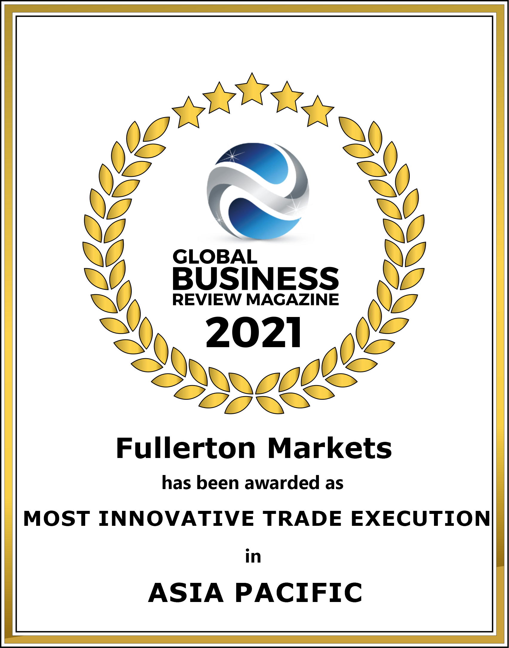 Fullerton Markets_Most Innovative Trade Execution _Winning Logo